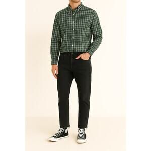 IZOD Relaxed Cotton Blend Button Down Plaid Shirt | 2XLT | Green | Classic Fit